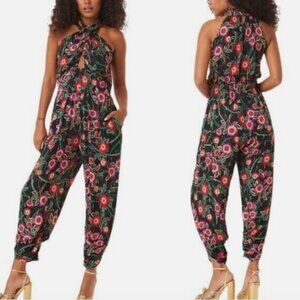 NWT! MISA Kora Black Floral Jumpsuit Size Small